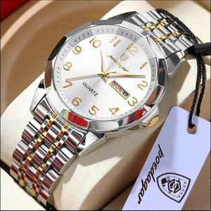 Relógios Poedagar Dual Essence Gold White para casal — detalhe do conjunto