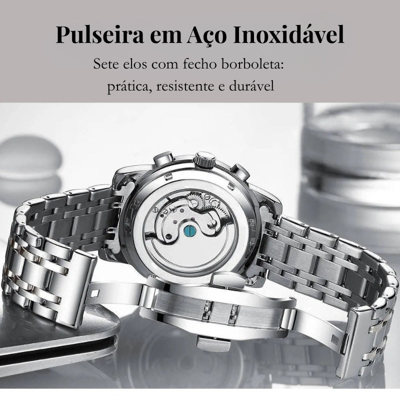 Poedagar Galliano Maestro Black pulseira aço inoxidavel