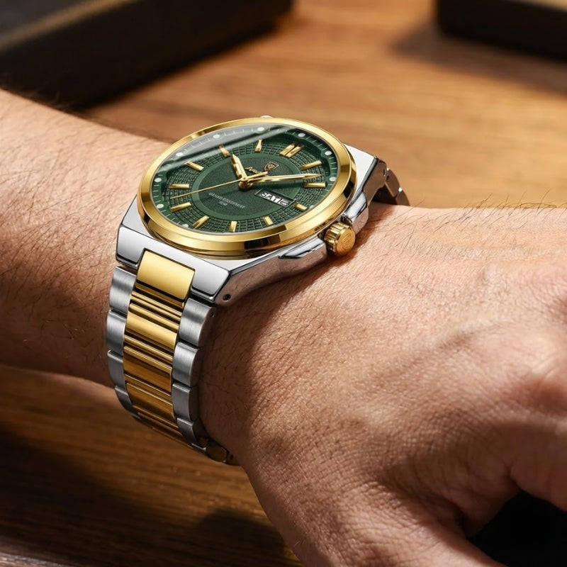 Relogio Poedagar Gold Green Sovereign