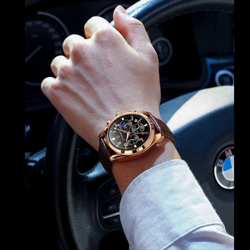  poedagar masculino caixa em aco inoxidavel