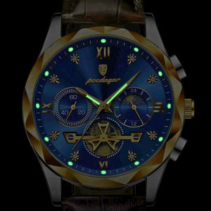 Poedagar masculino luxo pulseira de couro