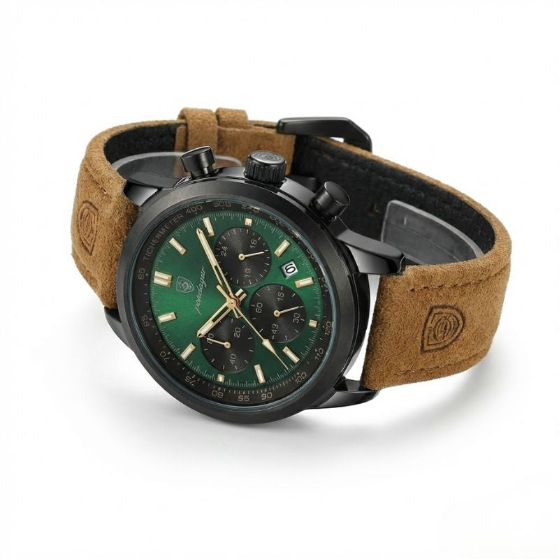 Relógio Poedagar Pulseira de Couro 