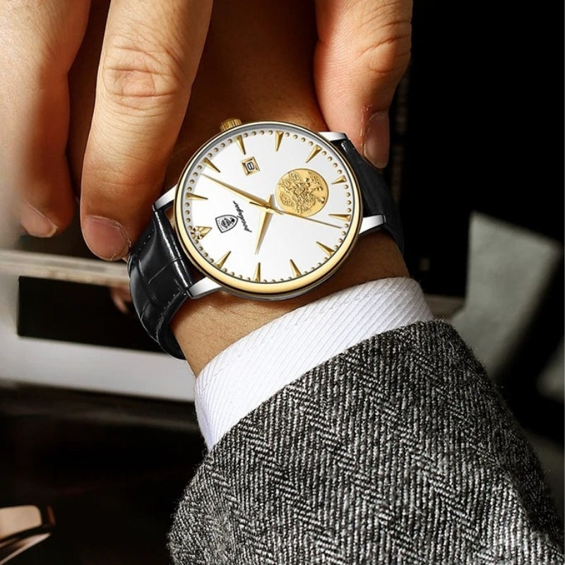 Poedagar Leone Sottile Black pulseira de couro