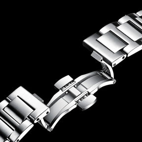 Poedagar montclair silver black pulseira em aço