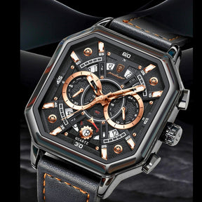 relogio masculino com pulseira de couro legitimo