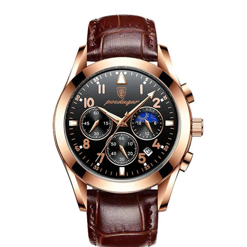 relogio masculino pulseira de couro genuino