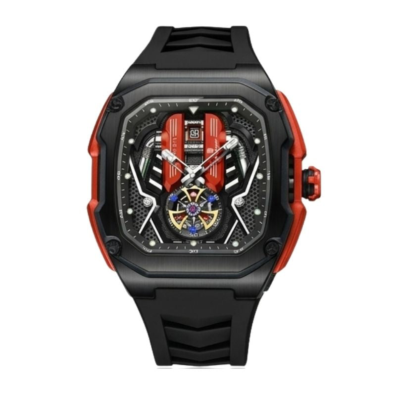 Relógio Poedagar Velocity Black Red esportaivo luxo