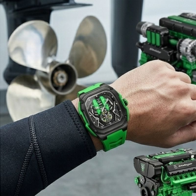 Relógio Poedagar Velocity Green masculino luxo